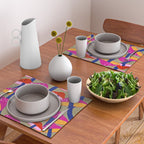 Red and Pink Mushroom print - Amsterdam Market Placemat Gallery Image 2