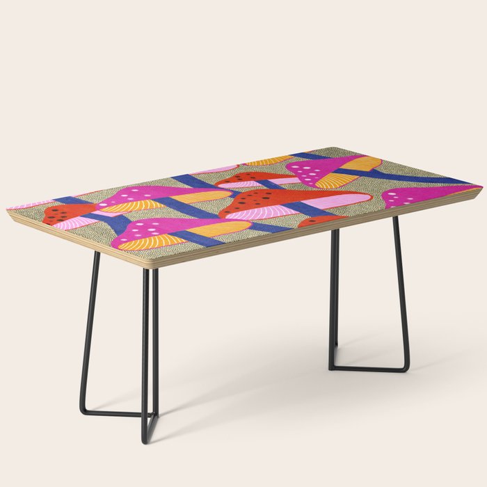 Red and Pink Mushroom print - Amsterdam Market Coffee Table Gallery Image 1