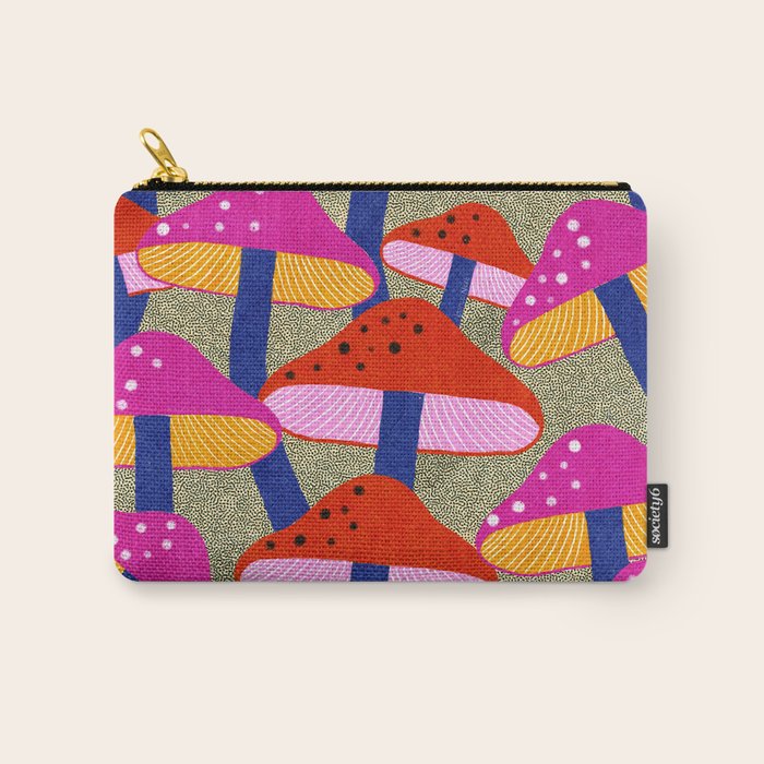 Red and Pink Mushroom print - Amsterdam Market Carry All Pouch Gallery Image 1