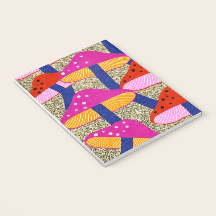 Red and Pink Mushroom print - Amsterdam Market Notebook Gallery Image 3
