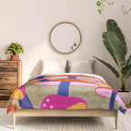Red and Pink Mushroom print - Amsterdam Market Comforter Gallery Image 3