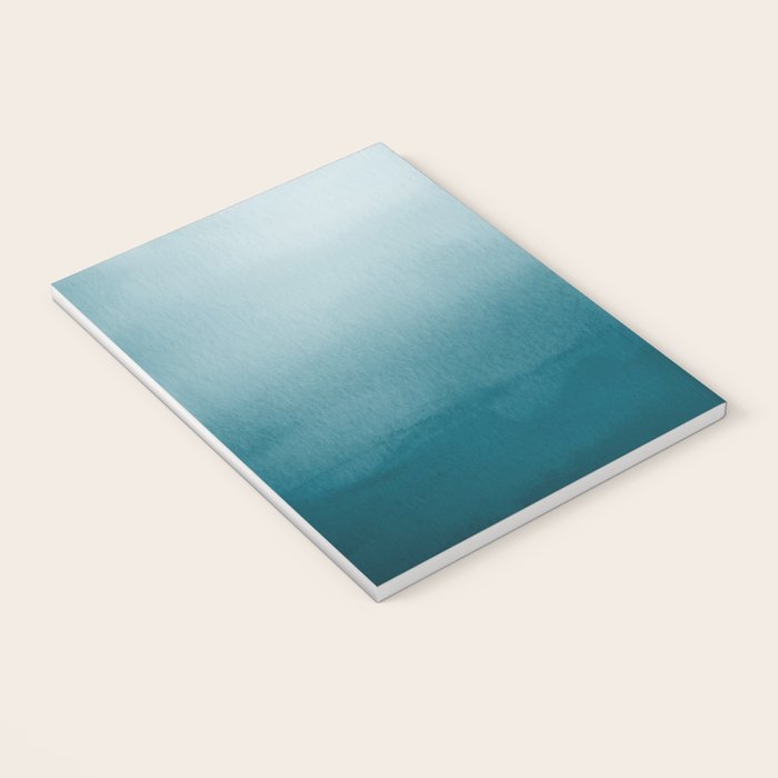 Tropical Dark Teal Inspired by Sherwin Williams 2020 Trending Color Oceanside SW6496 Watercolor Ombre Gradient Blend Abstract Art Notebook Gallery Image 3