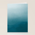 Tropical Dark Teal Inspired by Sherwin Williams 2020 Trending Color Oceanside SW6496 Watercolor Ombre Gradient Blend Abstract Art Stationery Card Gallery Image 2