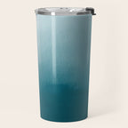 Tropical Dark Teal Inspired by Sherwin Williams 2020 Trending Color Oceanside SW6496 Watercolor Ombre Gradient Blend Abstract Art Travel Mug Gallery Image 2