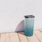 Tropical Dark Teal Inspired by Sherwin Williams 2020 Trending Color Oceanside SW6496 Watercolor Ombre Gradient Blend Abstract Art Travel Mug Gallery Image 4