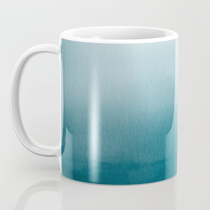 Tropical Dark Teal Inspired by Sherwin Williams 2020 Trending Color Oceanside SW6496 Watercolor Ombre Gradient Blend Abstract Art Coffee Mug Gallery Image 3