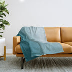 Tropical Dark Teal Inspired by Sherwin Williams 2020 Trending Color Oceanside SW6496 Watercolor Ombre Gradient Blend Abstract Art Throw Blanket Gallery Image 1