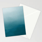 Tropical Dark Teal Inspired by Sherwin Williams 2020 Trending Color Oceanside SW6496 Watercolor Ombre Gradient Blend Abstract Art Stationery Card Gallery Image 2