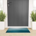 Tropical Dark Teal Inspired by Sherwin Williams 2020 Trending Color Oceanside SW6496 Watercolor Ombre Gradient Blend Abstract Art Welcome Mat Gallery Image 3