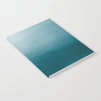 Tropical Dark Teal Inspired by Sherwin Williams 2020 Trending Color Oceanside SW6496 Watercolor Ombre Gradient Blend Abstract Art Notebook Gallery Image 2