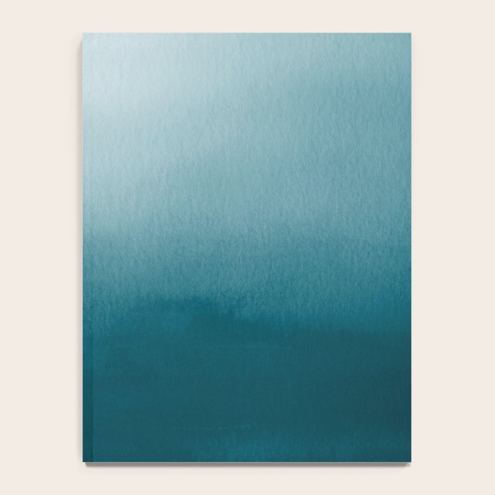 Tropical Dark Teal Inspired by Sherwin Williams 2020 Trending Color Oceanside SW6496 Watercolor Ombre Gradient Blend Abstract Art Notebook Gallery Image 4