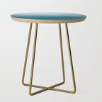 Tropical Dark Teal Inspired by Sherwin Williams 2020 Trending Color Oceanside SW6496 Watercolor Ombre Gradient Blend Abstract Art Side Table Gallery Image 1