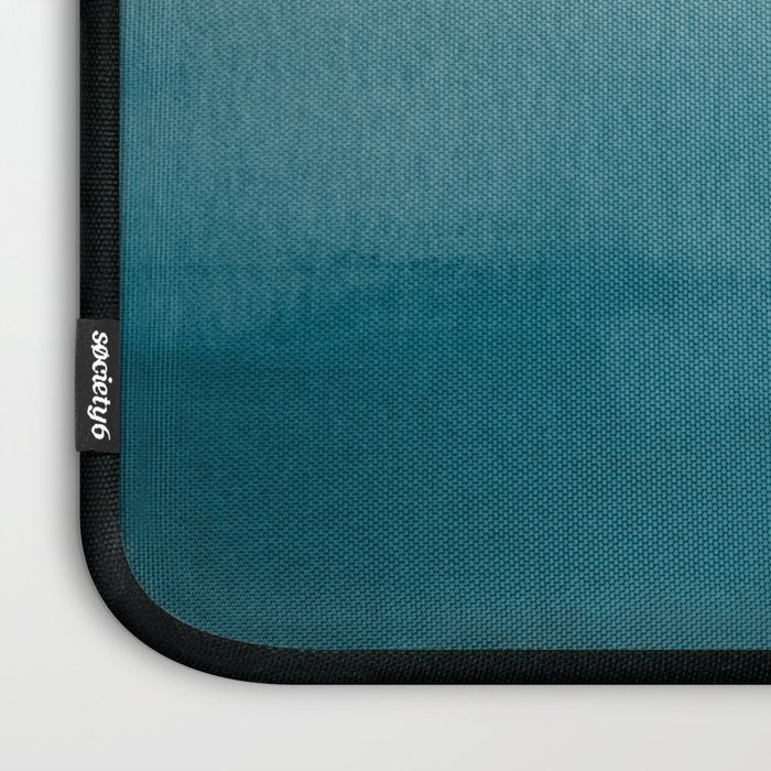 Tropical Dark Teal Inspired by Sherwin Williams 2020 Trending Color Oceanside SW6496 Watercolor Ombre Gradient Blend Abstract Art Laptop Sleeve Gallery Image 3