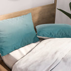Tropical Dark Teal Inspired by Sherwin Williams 2020 Trending Color Oceanside SW6496 Watercolor Ombre Gradient Blend Abstract Art Pillow Sham Gallery Image 2