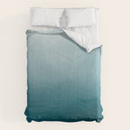 Tropical Dark Teal Inspired by Sherwin Williams 2020 Trending Color Oceanside SW6496 Watercolor Ombre Gradient Blend Abstract Art Comforter Gallery Image 6