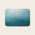 Tropical Dark Teal Inspired by Sherwin Williams 2020 Trending Color Oceanside SW6496 Watercolor Ombre Gradient Blend Abstract Art Bath Mat Gallery Image 1