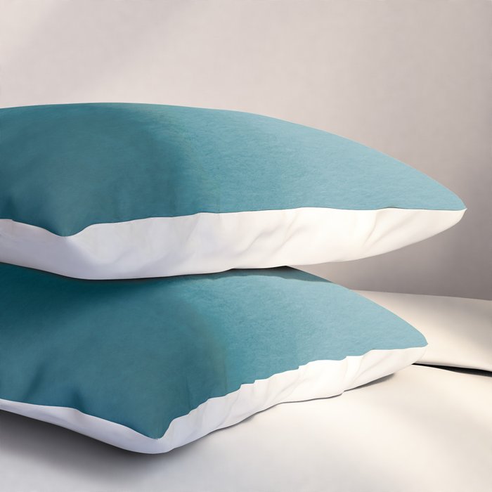 Tropical Dark Teal Inspired by Sherwin Williams 2020 Trending Color Oceanside SW6496 Watercolor Ombre Gradient Blend Abstract Art Pillow Sham Gallery Image 3