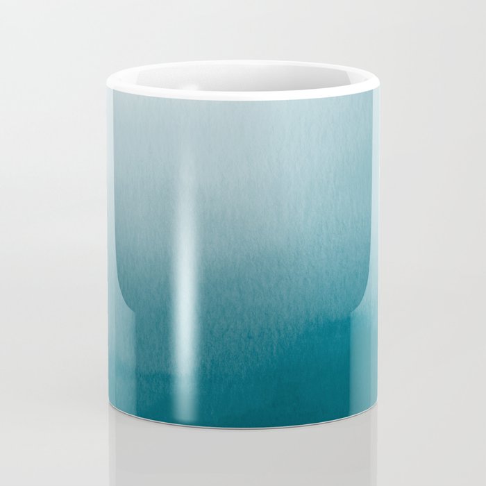 Tropical Dark Teal Inspired by Sherwin Williams 2020 Trending Color Oceanside SW6496 Watercolor Ombre Gradient Blend Abstract Art Coffee Mug Gallery Image 4