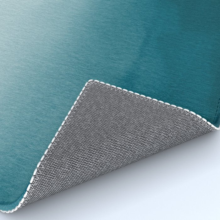 Tropical Dark Teal Inspired by Sherwin Williams 2020 Trending Color Oceanside SW6496 Watercolor Ombre Gradient Blend Abstract Art Rug Gallery Image 4