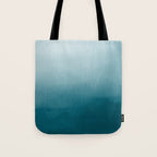 Tropical Dark Teal Inspired by Sherwin Williams 2020 Trending Color Oceanside SW6496 Watercolor Ombre Gradient Blend Abstract Art Tote Bag Gallery Image 1