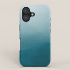 Tropical Dark Teal Inspired by Sherwin Williams 2020 Trending Color Oceanside SW6496 Watercolor Ombre Gradient Blend Abstract Art iPhone Case Gallery Image 1