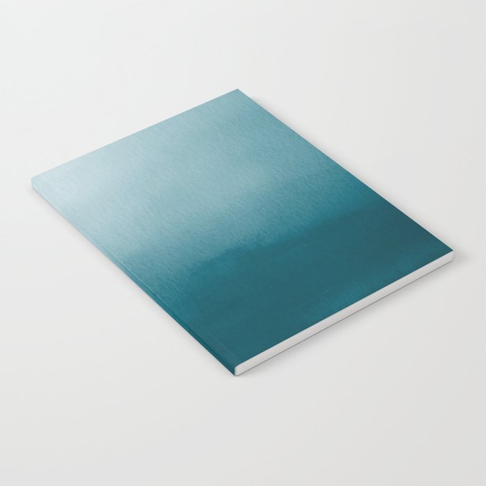 Tropical Dark Teal Inspired by Sherwin Williams 2020 Trending Color Oceanside SW6496 Watercolor Ombre Gradient Blend Abstract Art Notebook Gallery Image 1