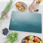 Tropical Dark Teal Inspired by Sherwin Williams 2020 Trending Color Oceanside SW6496 Watercolor Ombre Gradient Blend Abstract Art Cutting Board Gallery Image 2