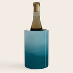 Tropical Dark Teal Inspired by Sherwin Williams 2020 Trending Color Oceanside SW6496 Watercolor Ombre Gradient Blend Abstract Art Wine Chiller Gallery Image 3