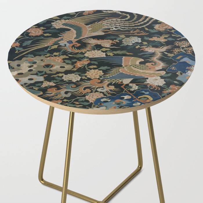 Antique 17th Century Phoenixes Chinese Qing Dynasty Tapestry Side Table Gallery Image 2