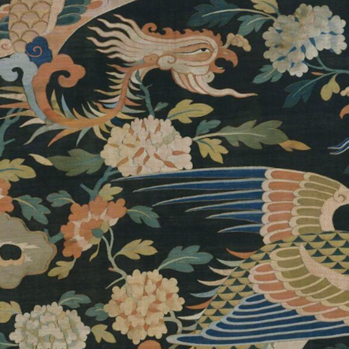 Antique 17th Century Phoenixes Chinese Qing Dynasty Tapestry Coffee Mug Gallery Image 2