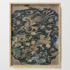 Antique 17th Century Phoenixes Chinese Qing Dynasty Tapestry Serving Tray Gallery Image 1