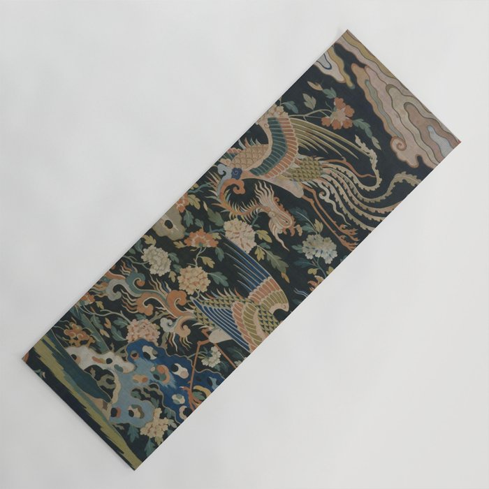 Antique 17th Century Phoenixes Chinese Qing Dynasty Tapestry Yoga Mat Gallery Image 1