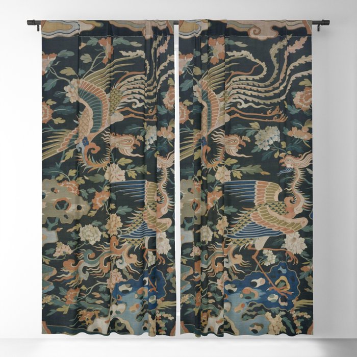 Antique 17th Century Phoenixes Chinese Qing Dynasty Tapestry Window Curtain Gallery Image 5