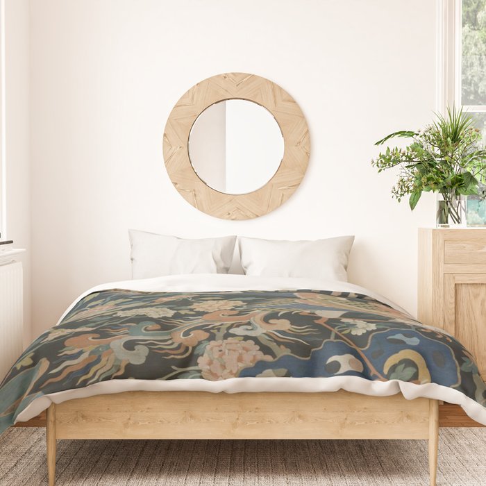 Antique 17th Century Phoenixes Chinese Qing Dynasty Tapestry Duvet Cover Gallery Image 3