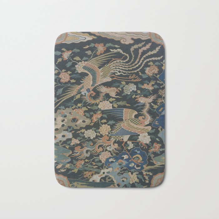 Antique 17th Century Phoenixes Chinese Qing Dynasty Tapestry Bath Mat Gallery Image 1