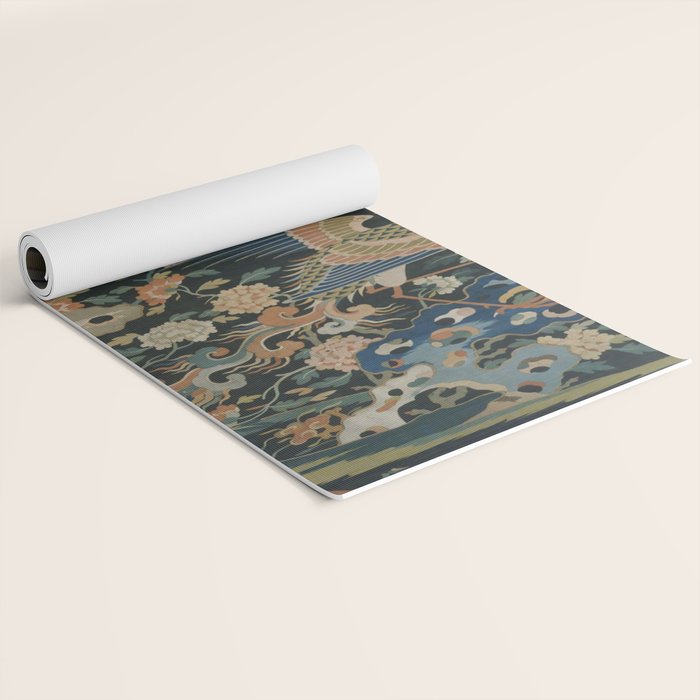 Antique 17th Century Phoenixes Chinese Qing Dynasty Tapestry Yoga Mat Gallery Image 2