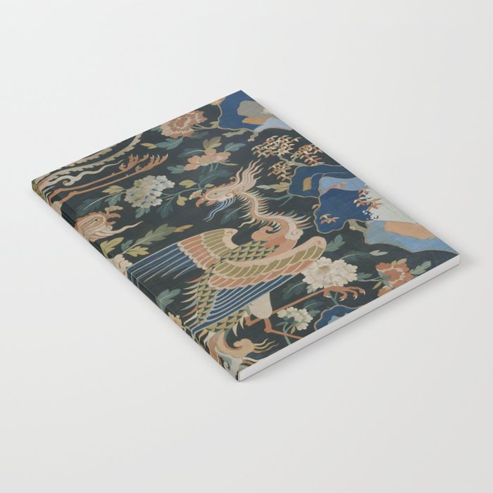 Antique 17th Century Phoenixes Chinese Qing Dynasty Tapestry Notebook Gallery Image 2