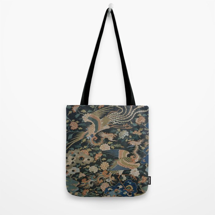 Antique 17th Century Phoenixes Chinese Qing Dynasty Tapestry Tote Bag Gallery Image 2