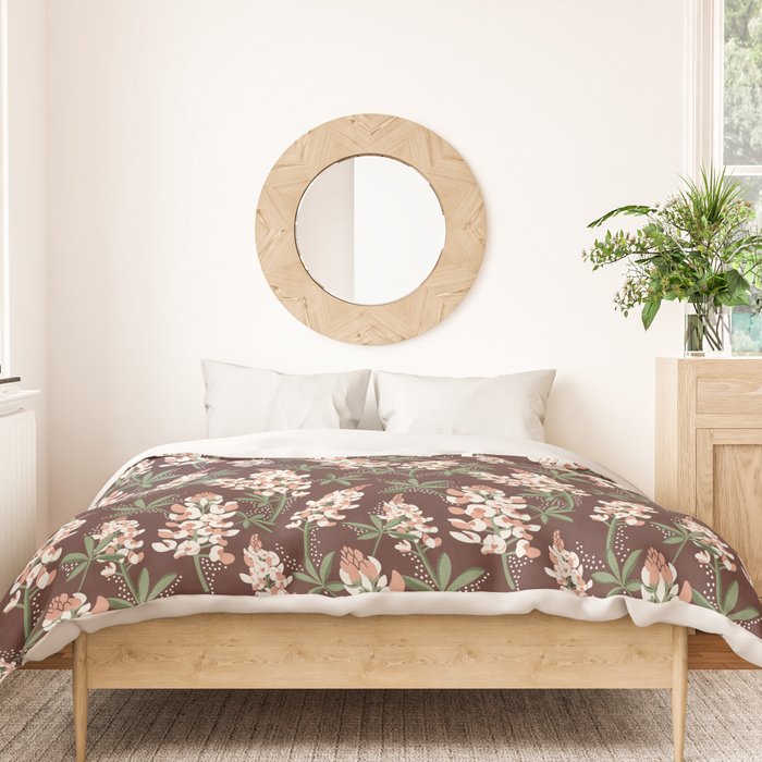 Bluebonnet Floral Brown Peach Multi Duvet Cover Gallery Image 3