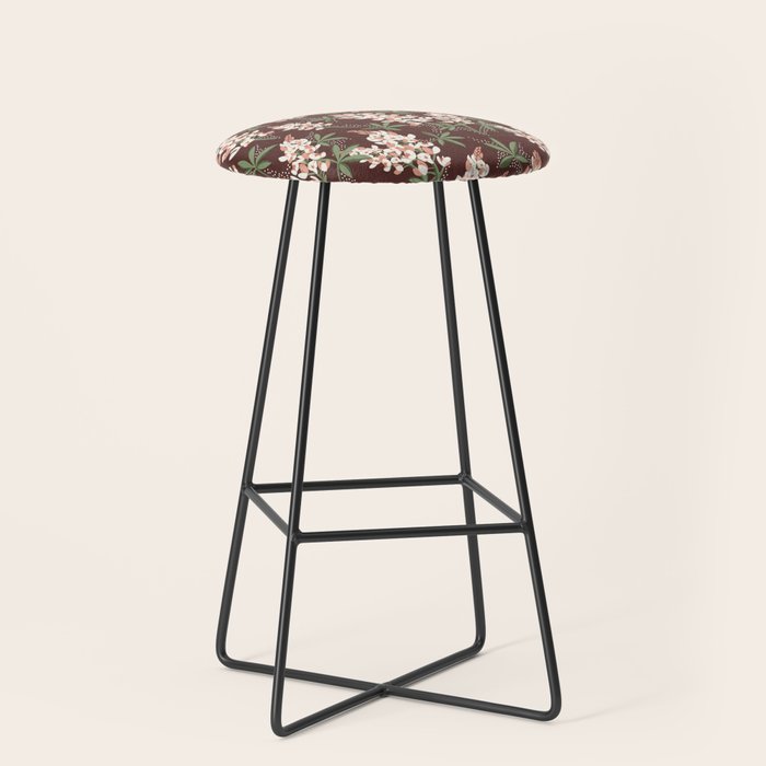 Bluebonnet Floral Brown Peach Multi Stool Gallery Image 1