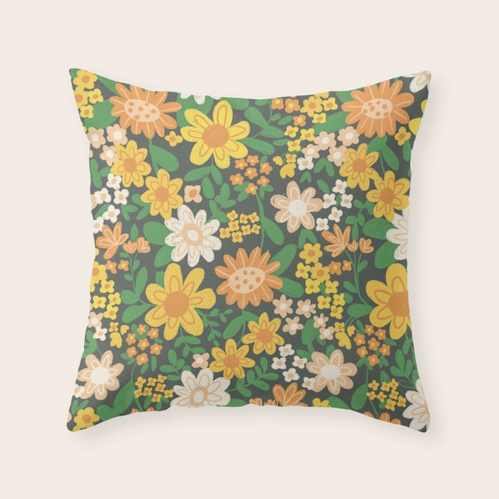 Sunny meadow Throw Pillow Gallery Image 6