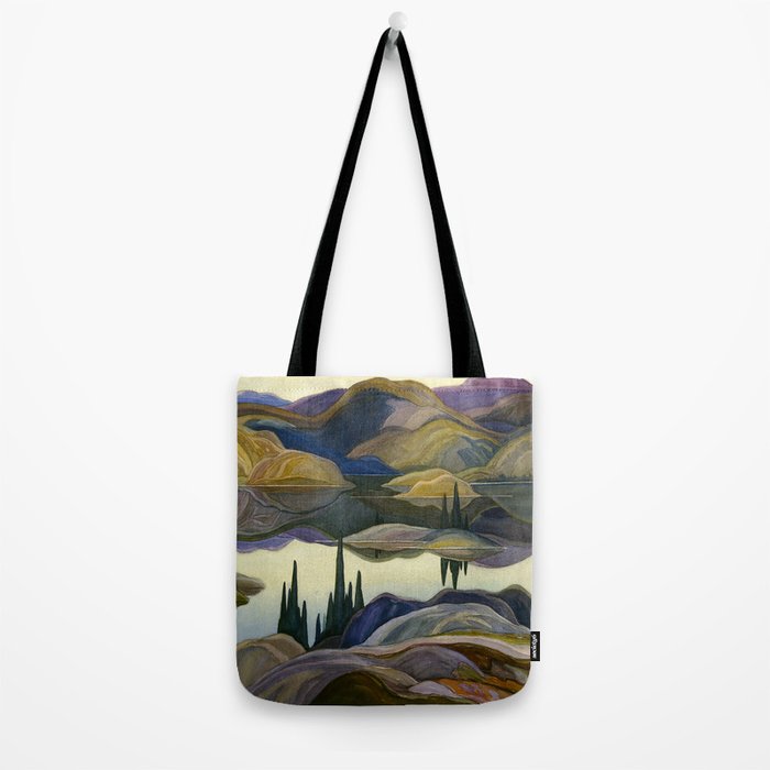 Canadian Landscape Franklin Carmichael Art Nouveau Post-Impressionism Mirror Lake Tote Bag Gallery Image 2