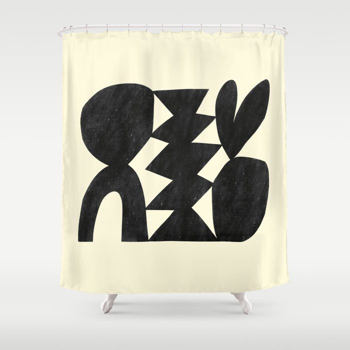 Abstract C009-black Shower Curtain Gallery Image 1