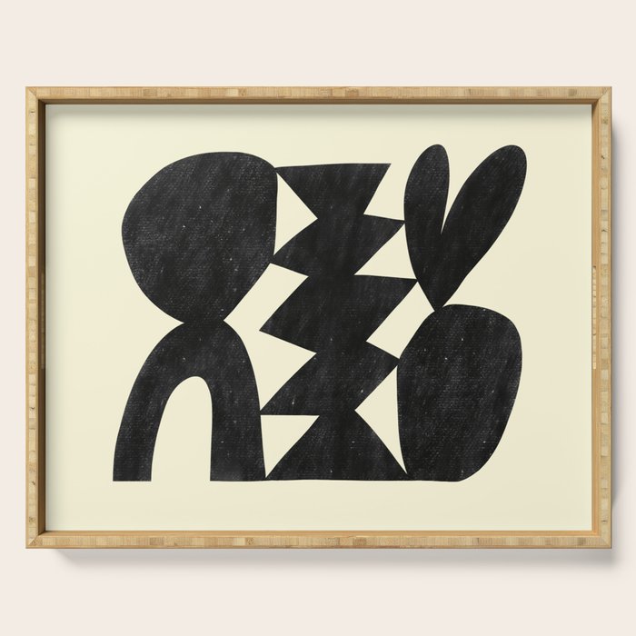 Abstract C009-black Serving Tray Gallery Image 1