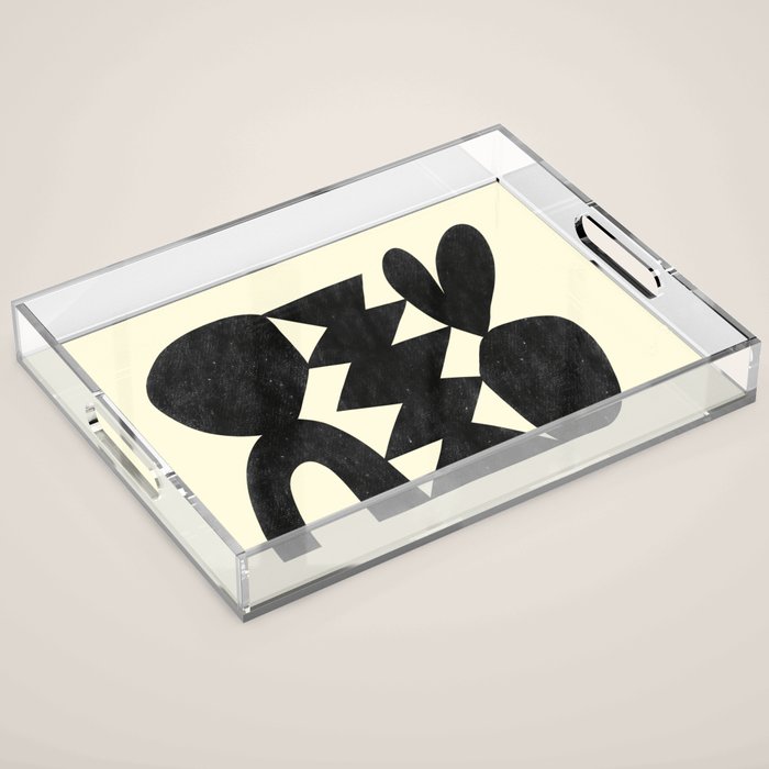 Abstract C009-black Acrylic Tray Gallery Image 1