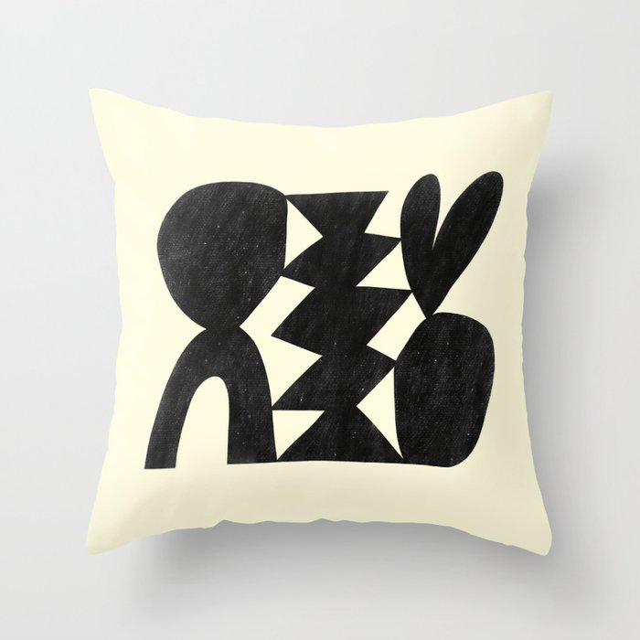 Abstract C009-black Throw Pillow Gallery Image 6