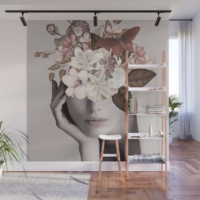 WOMAN WITH FLOWERS 19 Wall Mural Gallery Image 1