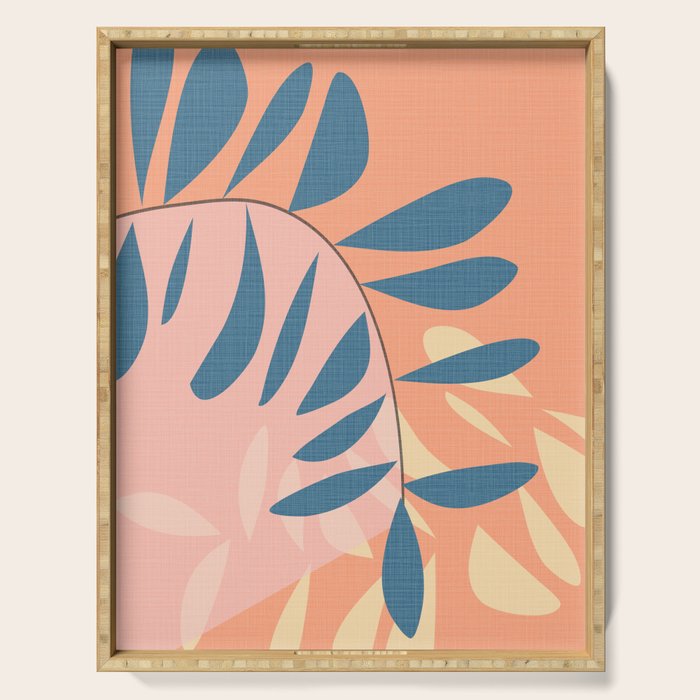 Abstract Blue Branch Serving Tray Gallery Image 1