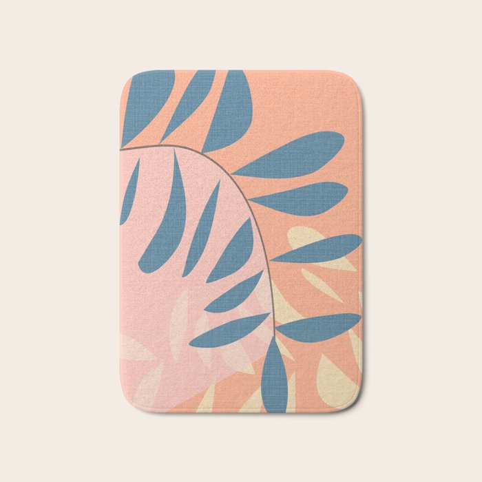 Abstract Blue Branch Bath Mat Gallery Image 1