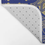 Sacred Lotus Mandala - Navy & Gold Palette Bath Mat Gallery Image 2
